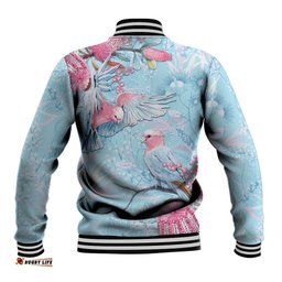 Galah Birds Australia Baby Blue & Pink Baseball Jacket LT7