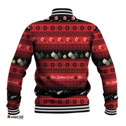 New Zealand Darts Christmas Baseball Jacket Merry Xmas Aotearoa Maori Red LT14