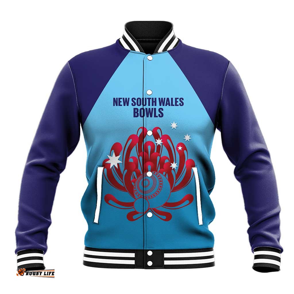 Custom New South Wales Bowls Australia Baseball Jacket Go Champions NSW Waratah LT14