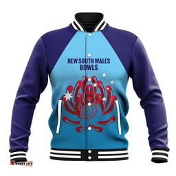 Custom New South Wales Bowls Australia Baseball Jacket Go Champions NSW Waratah LT14