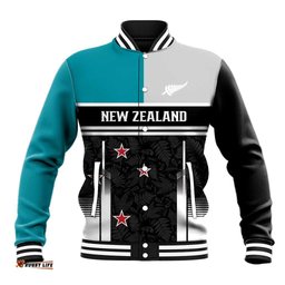 Custom NZ Cricket Pride Baseball Jacket Silver Fern Fan Supporter Apparel LT9