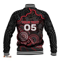 Custom Saints Football Baseball Jacket Aboriginal Dot Art Pattern DT05