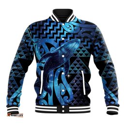 Humpback Whale Matariki New Zealand Baseball Jacket NZ Maori Paikea Poutama Luxury Blue LT14