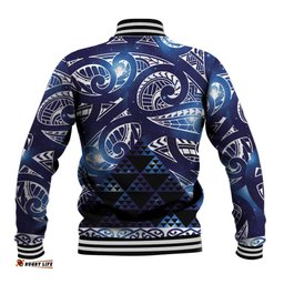 Matariki New Zealand Baseball Jacket NZ Niho Taniwha Maori New Year Blue Galaxy LT14