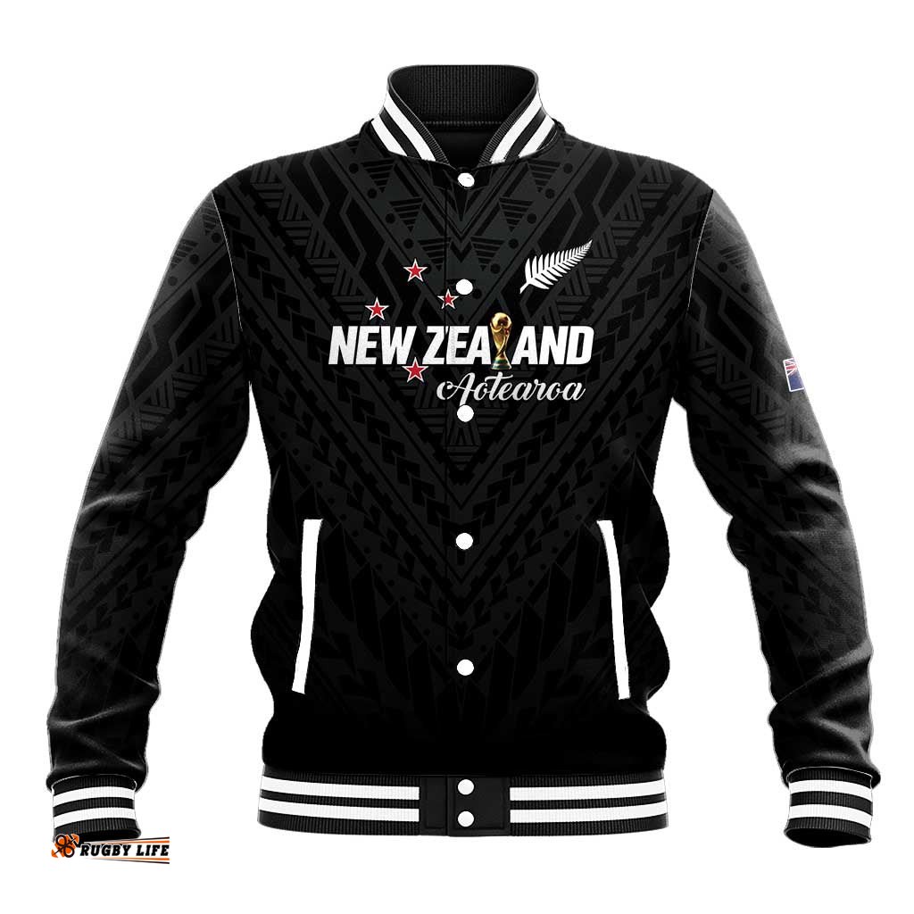 Custom Football New Zealand Baseball Jacket Aotearoa United Black Version LT01