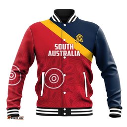 Custom South Australia Cricket Baseball Jacket Go Champions - Aboriginal Art LT14