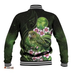 New Zealand Aotearoa Kakapo Baseball Jacket Maori Pattern With Manuka Galaxy Style LT05