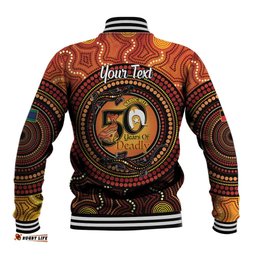 NAIDOC Week 2026 Personalised Baseball Jacket 50 Years of Deadly Lizard Kangaroo Aboriginal Art LT14