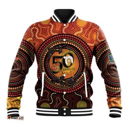 NAIDOC Week 2026 Personalised Baseball Jacket 50 Years of Deadly Lizard Kangaroo Aboriginal Art LT14