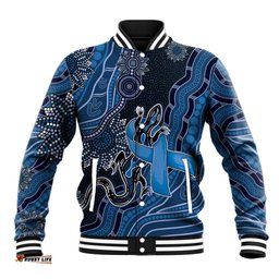 Personalised Autism Awareness Baseball Jacket Hope Ribbon And Aboriginal Patterns DT05
