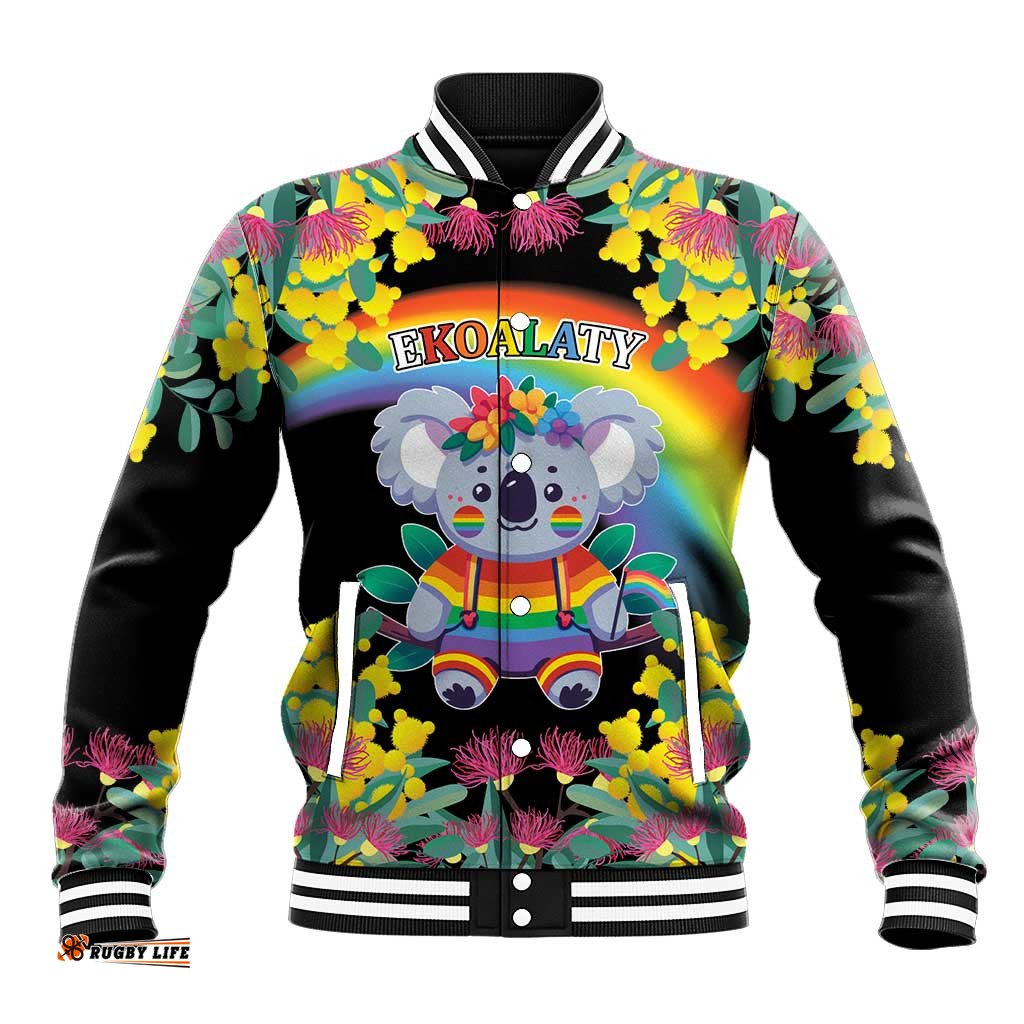 LGBTQ Koala Gay Baseball Jacket Aussie Koala Bear Ekoalaty LT9