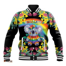 LGBTQ Koala Gay Baseball Jacket Aussie Koala Bear Ekoalaty LT9