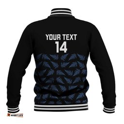 New Zealand Silver Fern Cricket Custom Baseball Jacket Black Cap T20 Version LT14