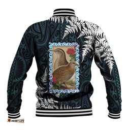 New Zealand Weka Baseball Jacket Maori Hen Koru Pattern LT05