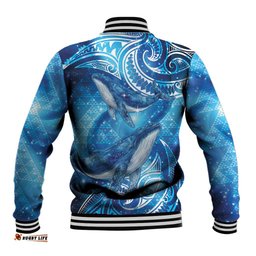 New Zealand Humpback Whale Matariki Baseball Jacket Maori New Year Taniko Niho Taniwha LT14
