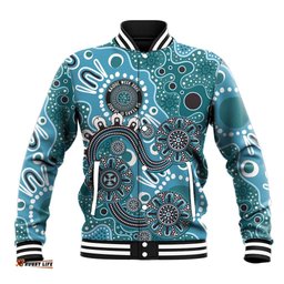 Personalised NAIDOC Week 50 Years Deadly Always Baseball Jacket Teal Aboriginal Artwork Dot Painting LT9