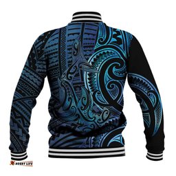New Zealand Hammerhead Shark Baseball Jacket Maori Haehae Mangopare Galaxy LT14