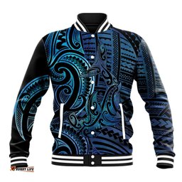 New Zealand Hammerhead Shark Baseball Jacket Maori Haehae Mangopare Galaxy LT14