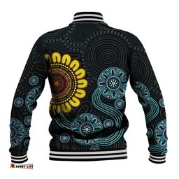 NAIDOC 50 Years of Deadly Baseball Jacket Sun Aboriginal Dot Art LT19
