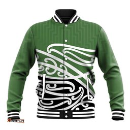 Green Fern New Zealand Kowhai Ngutukak Baseball Jacket LT9