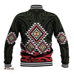 Kia Ora Aotearoa Baseball Jacket 2025 Pasifika Maori Taniko Motifs LT14
