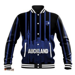 New Zealand Auckland Football Custom Baseball Jacket Go City of Sails Est 2025 LT14