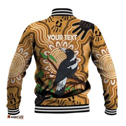 Personalised Australia Magpie NAIDOC Week 2026 Baseball Jacket 50 Years of Deadly Aboriginal Art LT14
