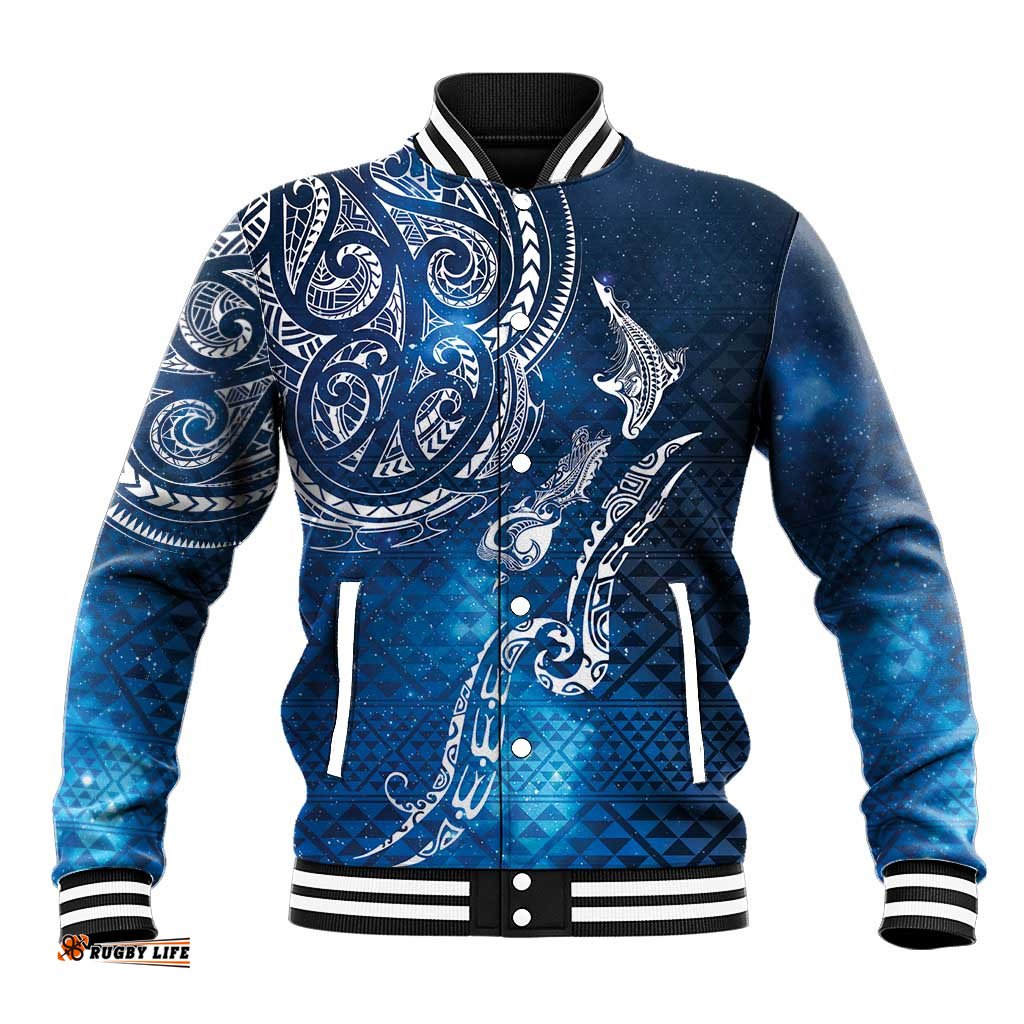 Matariki Galaxy Baseball Jacket New Zealand Map Maori Pattern LT9