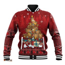 Funny Kiwi Bird Xmas Tree Baseball Jacket New Zealand Tribal Christmas Spirit LT9