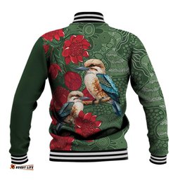 Kokaburra and Waratah Baseball Jacket Aboriginal Art LT9