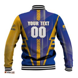 Personalized West Coast Eagles Baseball Jacket Modern Geometric Sports Graphic Style TS04