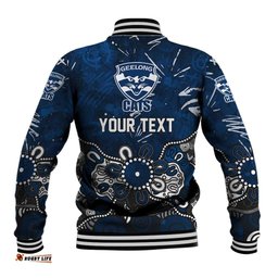 Personalized Geelong Cats Baseball Jacket Aboriginal Dot Painting Graffiti Style TS04