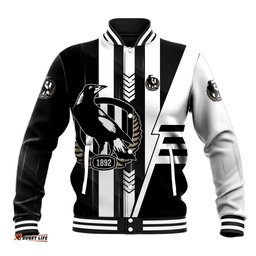 Personalized Collingwood Magpies Baseball Jacket Modern Geometric Sports Graphic Style TS04