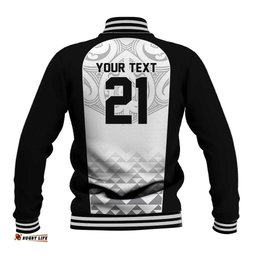 World Football 2026 New Zealand Custom Baseball Jacket All White Fern Maori Tribal LT9