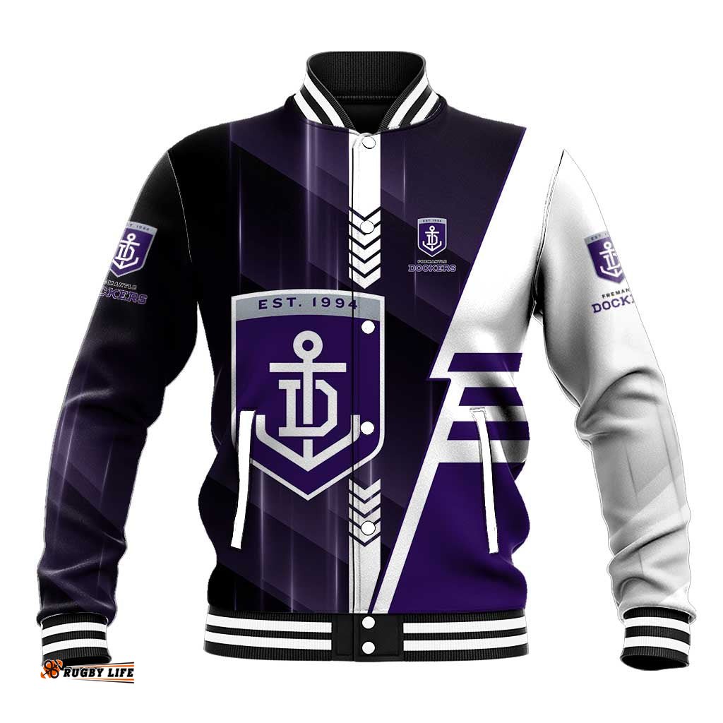 Personalized Fremantle Dockers Baseball Jacket Modern Geometric Sports Graphic Style TS04