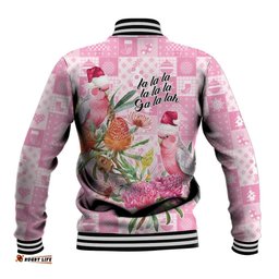 Sweet Pink Cockatoos Aussie Santa Baseball Jacket Australia Christmas Vibes LT9