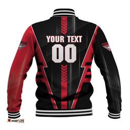 Personalized Essendon Bombers Baseball Jacket Modern Geometric Sports Graphic Style TS04