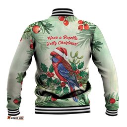 Watercolor Floral Crimson Rosella Baseball Jacket Its Aussie Christmas Time! LT9