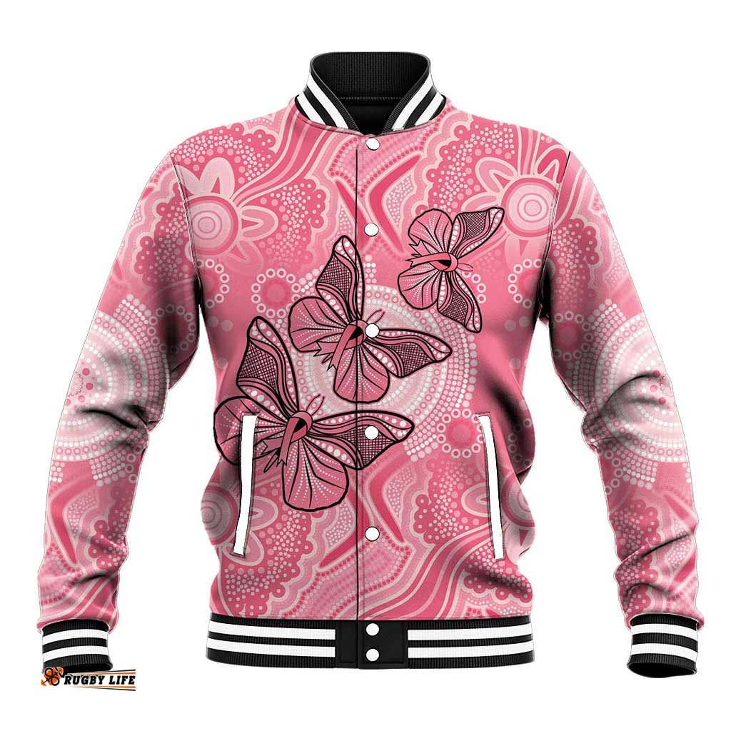 Personalized Pink Butterfly Spirit Baseball Jacket Australias Breast Cancer Awareness LT9