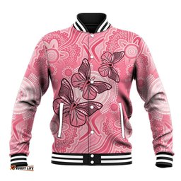 Personalized Pink Butterfly Spirit Baseball Jacket Australias Breast Cancer Awareness LT9