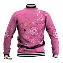 Pink Ribbon Australia Baseball Jacket Breast Cancer Awareness Aboriginal Cacatua leadbeateri LT14