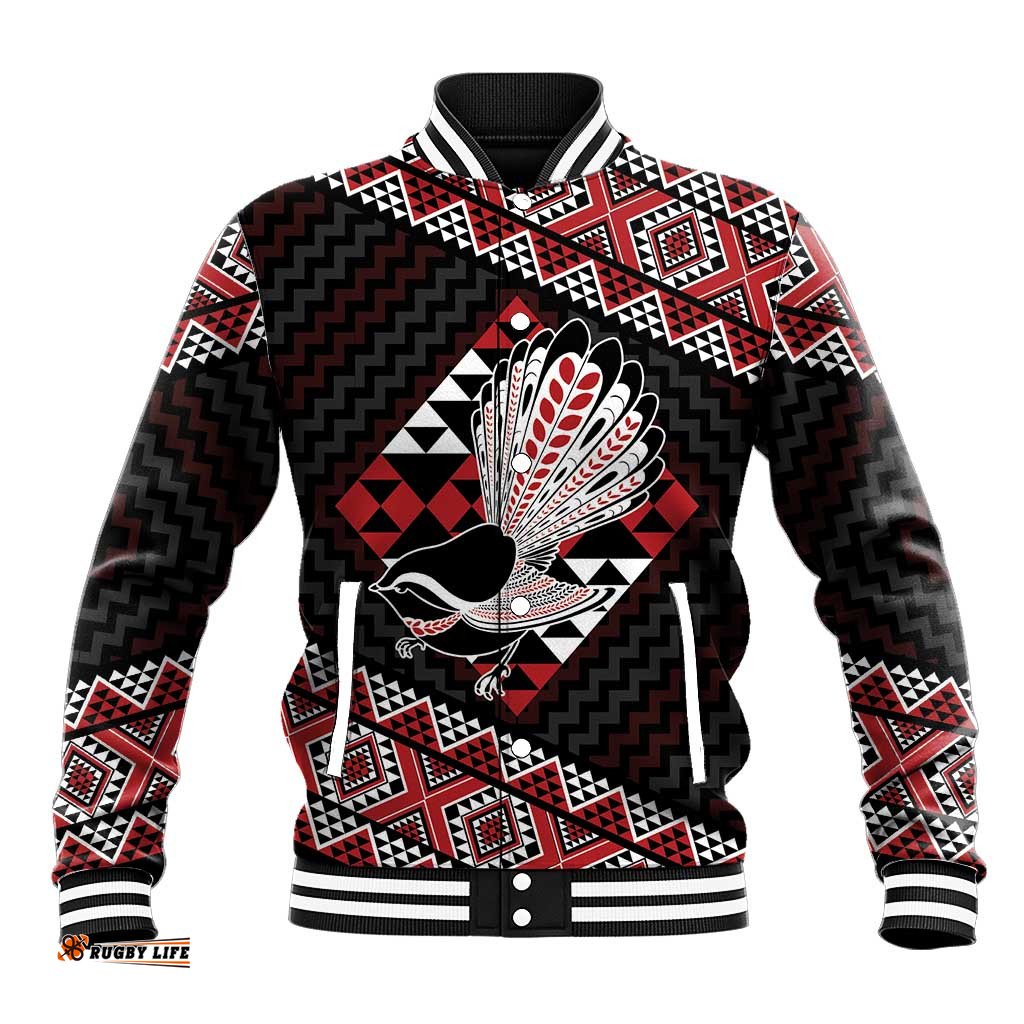 Taniko Aotearoa Baseball Jacket Poutama Mix Piwakawaka LT7