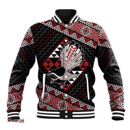 Taniko Aotearoa Baseball Jacket Poutama Mix Piwakawaka LT7