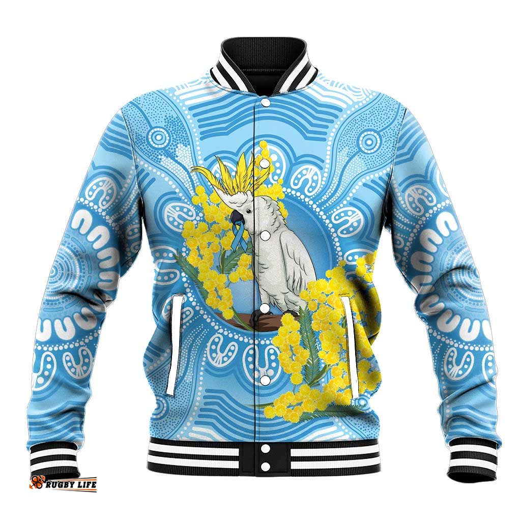 World Diabetes Day Australia Baseball Jacket Yellow-crested Cockatoo Golden Wattle Aboriginal LT14