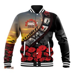 Personalised Remembering ANZAC Lest We Forget Baseball Jacket Vintage Film Frame Memorial Red Poppy LT9
