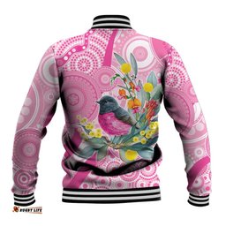 Pink Robin Aboriginal Inspired Baseball Jacket LT9
