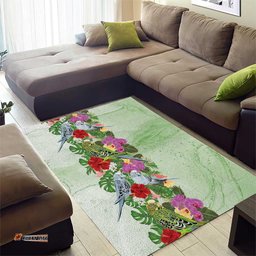 Aussie Budgies Blue And Green Tropical Birds Area Rug LT9