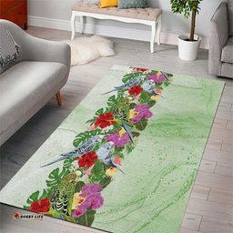Aussie Budgies Blue And Green Tropical Birds Area Rug LT9
