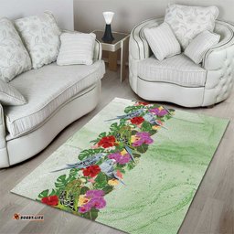 Aussie Budgies Blue And Green Tropical Birds Area Rug LT9