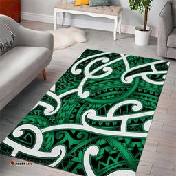 Aotearoa Maori Kowhaiwhai Area Rug Kakariki Puhoro and Patiki LT9